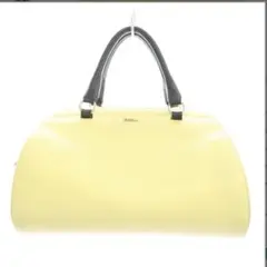 FURLA ボストンバッグ ハンドバッグ レザー 黄 イエローバイカラー