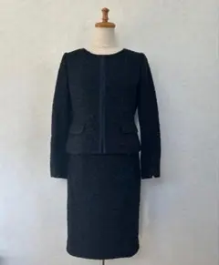 アンタイトル　ツイードスーツ セットアップ紺ネイビーフォーマル入学式保護者会