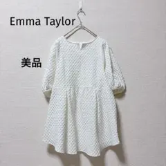 美品Emma Taylor イージーケアペプラム ジャガード ブラウス FREEのサムネイル