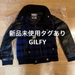 新品未使用タグあり　GILFY 豚本革チェック切り替えスタジャン⭐︎