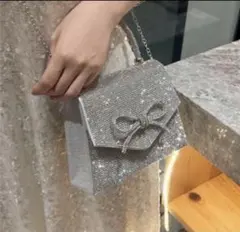 パーティー ショルダーバッグ リボン ミニバッグ スパンコール キラキラ