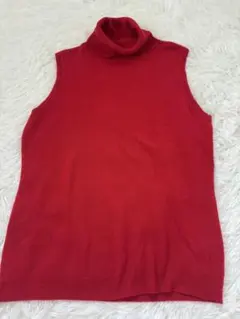 COMME CA ISM ノースリーブ ニット レッド L