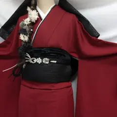 s様専用◆ 振袖5点セット ◆赤系 丈165cm無地正絹帯新品帯締め MI81