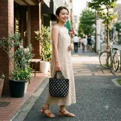 【上質ウール100%】cuccia クチャ 水玉トートバックレトロ可愛いのサムネイル