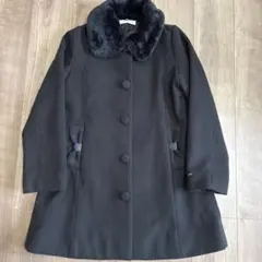 メゾピアノ　L L 165サイズ　黒　ロングコート　2way