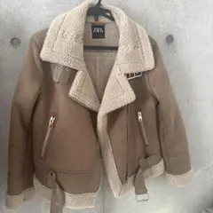 ZARA フェイクムートンライダースジャケット ダブル 裏ボア