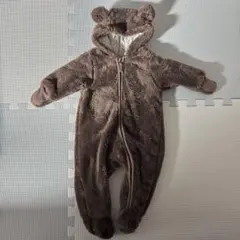 H&M クマ耳付きロンパース　ブラウン　カバーオール