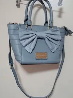 リボン付き水色ブルーショルダーハンドバッグジルバイジルスチュアート春夏