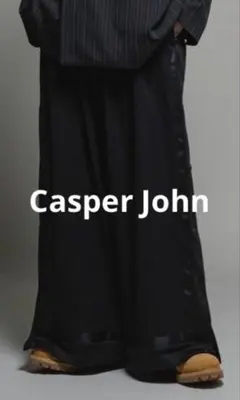 完売品　CASPER JOHN バギートラックパンツ 黒 XS ワイド モード
