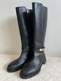 美品 HIMIKO ベルト金具 トラックソールロングブーツ 23cm