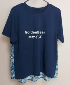 Golden Bear 半袖Tシャツ 花柄切替 ネイビー Mサイズのサムネイル