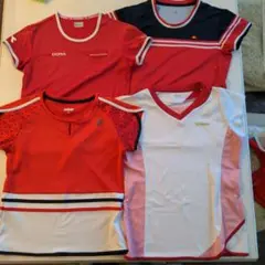 テニスウェア 4点セット 赤