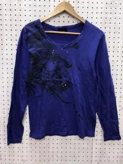 00’s 古着 スカル グラフィック ラインストーン 装飾 長袖Tシャツ