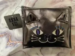 新品アナスイ　メタリックエコバッグ　猫　ネコ　ANNA SUI
