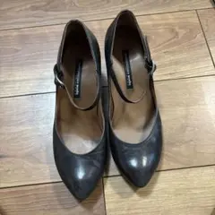 ダークブラウン アンクルストラップ ハイヒール　22.5