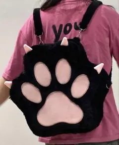 shien 猫の肉球2wayバッグ　黒