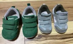 asics ベビーシューズ 2足　グリーン、