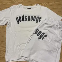 godsavage Tシャツ ショートパンツ セットアップ ホワイト S - メルカリ