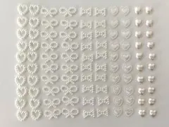 パールパーツ ネイルパーツ デコパーツ ハートパーツ リボンパーツ 合計100個