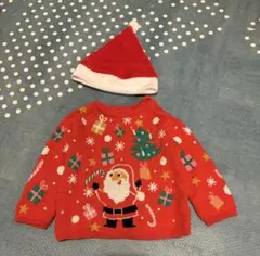 H&M サンタセーターと帽子セット 12M 80cm