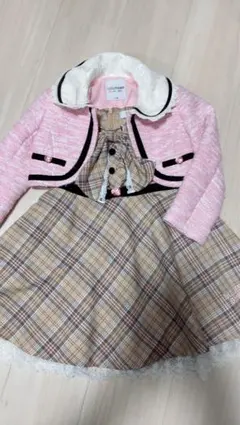 ジャケット付きチェック柄ドレス 110cm
