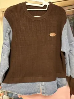 ブラウンデニム長袖トップス Fサイズ
