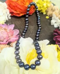黒系 淡水パールネックレス