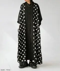 エレガントロング✭ドット柄ワンピース★スタンドカラー