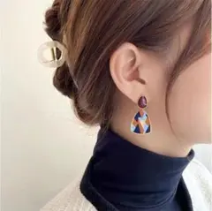 新品✨幾何学デザイン 大人かわいい おしゃれファッション カラフルドロップピアス
