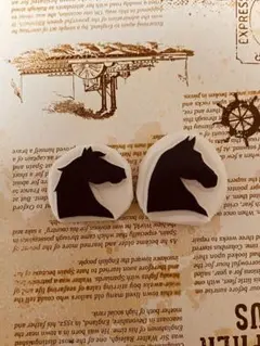 ハンドメイド 消しゴムはんこ 馬 午年 年賀状 ２点まとめ