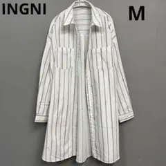 INGNI(イング)ストライプチュニック　シャツ　ロング　カーディガン　Mのサムネイル