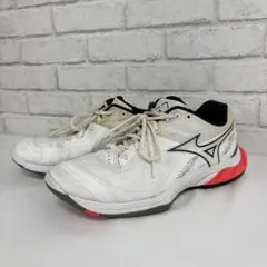 ミズノ MIZUNO バレーボールシューズ 24cm ホワイト×ブラック×レッド