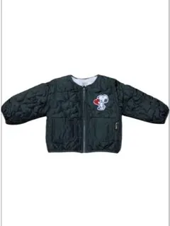 スヌーピーのキルティング刺繍ジャケットダークグリーン80cm