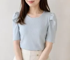 美品 MISCH MASCH 半袖 リブカットソー バックリボンのサムネイル