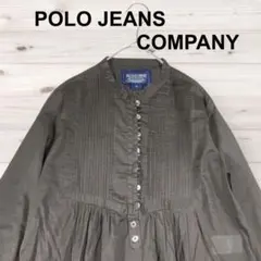 POLO JEANS RALPH LAUREN ピンタック ブラウス 長袖 茶のサムネイル
