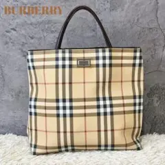 BURBERRY ノバチェック トートバッグ PVC レザー 肩掛け A4収納可