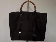 GUCCI ナイロンバンブーハンド大容量トートボストン　イタリア製のサムネイル