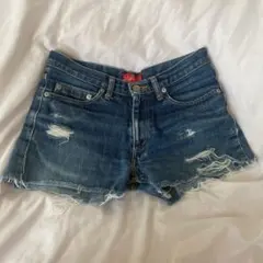 エックスガール ダメージデニムショートパンツ