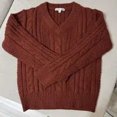 UNIQLO Vネック ケーブル編みセーター S