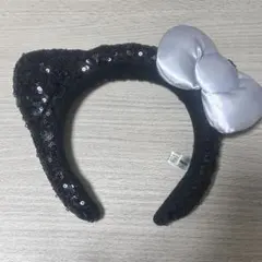 USJ公式 ハローキティ カチューシャ スパンコール シルバーリボン