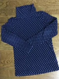 UNIQLO フリース　ネイビー　ドット