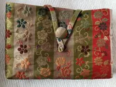 花柄刺繍 和装用ポーチ