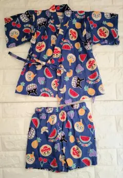 甚平 ☆ アンパンマン 柄 ☆ 90cm ☆ 青色 ☆ ベビー ☆