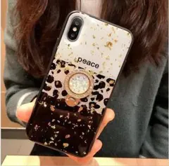 三色ヒョウ柄 iPhone12/12pro リング付き iphoneケース