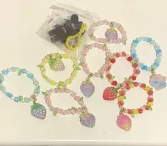 カラフルストロベリー 苺　女の子　ブレスレットセット ビーズ まとめ売り