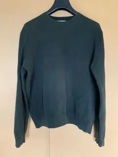 COS ダークグリーン　薄手ワッフルニット