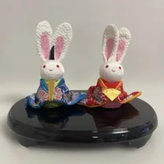 うさぎ雛人形 青と赤の衣装
