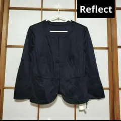 【未使用】Reflect　春夏向けノーカラージャケット　薄手　ボレロ　紺色のサムネイル