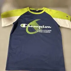 Champion Tシャツ 150 ネイビー/ライムグリーン