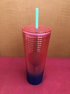✴︎一掃SALE✴︎スタバ 北米グラデーショングリッド キラキラタンブラー710ml